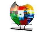 Bodenvase GILDE "Milano", bunt (mehrfarbig), B:50cm H:48cm T:10,5cm, Glas, Vasen, Bodenvase, Innenwände sind handbemalt; Nicht wasserdicht, Höhe: 48cm