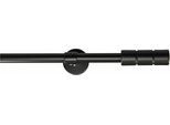 Gardinenstange GARESA "STAURA", schwarz, L:350cm Ø:16mm, Holzwerkstoff, Metall, Gardinenstangen, Gardinenstange, Vorhanggarnitur, verlängerbar, Knopf mit 2 Rillen, ohne Ringe