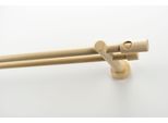 Gardinenstange GARESA "PANDRI", beige (natur), L:320cm Ø:20mm, Holzwerkstoff, Gardinenstangen, Gardinenstange, Vorhanggarnitur, verlängerbar, gerader Knopf mit Ausschnitt