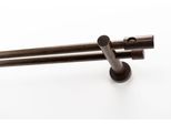 Gardinenstange GARESA "PANDRI", braun (nussbaum), L:360cm Ø:20mm, Holzwerkstoff, Gardinenstangen, Gardinenstange, Vorhanggarnitur, verlängerbar, gerader Knopf mit Ausschnitt