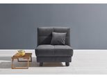 Schlafsofa ELL + ELL "Tilda", grau (grau, blau), B:85cm H:90cm T:100cm, 100% Polyester, Sofas, Schlafsofa, Breite 85 cm, inkl. 1 Zierkissen