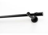 Gardinenstange GARESA "PANDRI", schwarz, L:400cm Ø:20mm, Holzwerkstoff, Metall, Gardinenstangen, Gardinenstange, Vorhanggarnitur, verlängerbar, gerader Knopf mit Ausschnitt