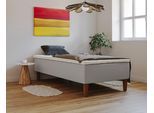 Boxspringbett HOME AFFAIRE "Osterberg", grau (light gray), B:121cm L:201cm, 100% Polyester, Komplettbetten, Boxspringbett, mit Taschen-Federkernunterbox