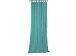 Vorhang WIRTH "Newbury", blau (türkis), B:130cm H:295cm, Baumwolle, Polyester, Gardinen, Vorhang, nach Maß