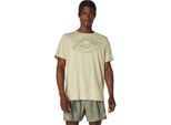 Laufshirt ASICS "FUJITRAIL LOGO SS TOP", Herren, Gr. L, grün (khaki), Obermaterial: 100% Polyester, Shirts Laufshirt