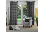 Vorhang WIRTH "Chianti" Gr. 1, grau (anthrazit), B:135cm H:145cm, Baumwolle, Polyester, Gardinen, Vorhang