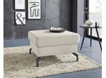 Hocker SIT & MORE "Percy", beige (creme), B:72cm H:46cm T:72cm, Hocker, Hocker, Fußhöhe 15cm, wahlweise mit unterschiedlichen Fußfarben