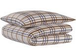 Bettwäsche UNCOVER BY SCHIESSER "Maxim aus edlem Baumwollsatin, 135x200cm + 80x80cm", grau (taupe), B/L: 135cm x 200cm, 1 Stk., 1 Stk., Satin, B/L: 80cm x 80cm, 2 Stk., Satin, Obermaterial: 100% Baumwolle, Bettwäsche, Bettwäsche, Made in Green
