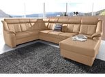 Wohnlandschaft SIT & MORE "Basel U-Form", braun (cafe), B:315cm H:98cm T:210cm, Luxus-Microfaser Altara Nubuck (100% Polyester);Kunstleder SOFTLUX;NaturLEDER (echtes Rindsleder), Sofas, Wohnlandschaft, wahlweise mit Relaxfunktion
