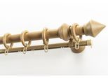 Gardinenstange GARESA "Palmo", beige (natur), L:190cm Ø:28mm, Holzwerkstoff, Gardinenstangen, Gardinenstange, Vorhanggarnitur aus Holz, verlängerbar, mit Ringe/2 Lauf Gleiter