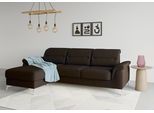 Ecksofa SIT & MORE "Sinatra L-Form", braun (dunkelbraun), B:258cm H:85cm T:170cm, 100% Polyester, Sofas, Ecksofa, mit Recamiere, optinal mit Kopfteilverstellung und Armteilfunktion