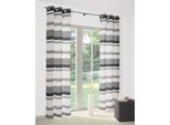 Vorhang WIRTH "Novara" Gr. 1, grau, B:135cm H:145cm, Jacquard, Baumwolle, Polyacryl, Polyester, Gardinen, Vorhang