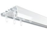 Gardinenschiene SN DECO GROUP "Objektschiene EVO-M 2-läufig mit integrierter Blende" Gr. 1, weiß, L:150cm T:8,7cm, Aluminium, Gardinenstangen, Gardinenschiene