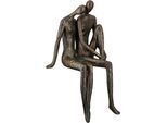 Kantenhocker CASABLANCA BY GILDE "Skulptur XL Couple", braun (bronzefarben), B:19cm H:35cm T:13cm, Kunstharz, Dekofiguren, Kantenhocker