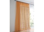Gardine HEINE HOME Gr. 4, gelb (curry), B:140cm H:245cm, Polyester, Gardinen, Gardine