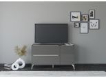 Lowboard "Reno", grau (anthrazit matt lack, glas anthrazit glanz), B:137cm H:78cm T:42cm, Glas, Holzwerkstoff, SET ONE BY MUSTERRING, Sideboards, Lowboard, Mit Winkelfuß in diversen Farben, 78 cm Höhe & Farbauswahl