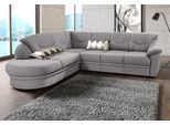 Ecksofa SIT & MORE "Savoni L-Form", grau, B:267cm H:90cm T:206cm, NaturLEDER (echtes Rindsleder) in Sitz und Rücken. Korpus in passendem Kunstleder SOFTLUX bezogen;Luxus-Microfaser (100% Polyester);Struktur ( 100% Polyester);Luxus-Microfaser ALTARA NUBUCK (100% Polyester), Sofas, Ecksofa, wahlweise mit Bettfunktion