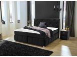 Boxspringbett JOCKENHÖFER GRUPPE "Bella erhältlich in 140 & 180cm Breite", schwarz (schwarz 372, 06), B:190cm L:226cm, Bettgestell und seitliche Einfassung der Matratzen: Mikrofaser, Samtähnlich (100% Polyester);Topper: 100% Polyurethan, Bezug (100% Polyester) abnehmbar und waschbar bis 60º C;Spiegelfläche der Matratze: 100% Polyester, Komplettbetten, Boxspringbett, mit Kaltschaum-Topper und Rauch