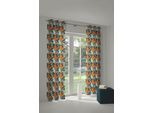 Vorhang ADAM "Jungle" Gr. 2, bunt (orange, dunkelgrün), B:145cm H:175cm, Jacquard, Baumwolle (Bio-Baumwolle), Gardinen, Vorhang, aus 100% Bio-Baumwolle