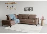 Ecksofa SIT & MORE "Sinatra L-Form", braun (espresso), B:251cm H:85cm T:220cm, 98% Polyester, 2% Polyamid, Sofas, Ecksofa, mit Ottomane, optional mit Kopfteilverstellung und Armteilfunktion