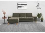 Ecksofa SIT & MORE "Westham L-Form", grün (lindgrün), B:275cm H:88cm T:172cm, 100% Polyester, Sofas, Ecksofa, mit Recamiere, mit oder ohne Bettfunktion, Bettkasten, Füße Eiche