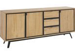 Sideboard OTTO HOME "Malu", beige (natur), B:180cm H:76cm T:40cm, MDF, Sideboards, Sideboard, Kommode mit Magnetverschluß an den Türen, aus massivem Kiefernholz