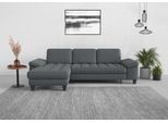 Ecksofa SIT & MORE "Westham L-Form", grau, B:275cm H:88cm T:172cm, 100% Polyester, Sofas, Ecksofa, Recamiere, mit oder ohne Bettfunktion, Bettkasten, Füße wengefarben