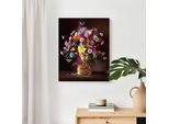 Wandbild REINDERS "Blumenlöwe", bunt (farbe bild(er): bunt), B:40cm H:50cm T:3cm, MDF, Bilder, Wandbild