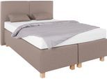 Boxspringbett, beige (strukturstoff beige), Liegefläche B/L: 140cm x 200cm, H3, Bonnell-Federkernmatratze, WESTFALIA SCHLAFKOMFORT, Komplettbetten, Boxspringbett, mit Zierkissen