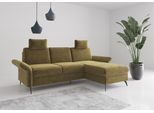 Ecksofa HOME AFFAIRE "Rochelle", grün (olive), B:251cm H:93cm T:164cm, 100% Polyester, Sofas, Ecksofa, wahlweise mit Bettfunktion, Bettkasten und Armteilverstellung