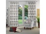 Vorhang WIRTH "Bray" Gr. 4, braun, B:132cm H:245cm, Jacquard, Baumwolle, Polyester, Gardinen, Vorhang