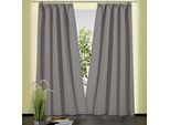 Vorhang WECKBRODT "Sento" Gr. 1, grau, B:135cm H:150cm, Baumwolle, Polyester, Gardinen, Vorhang, Baumwolle, blickdicht, matte Struktur, unifarben, Gardine, Store