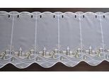 Panneaux STICKEREIEN PLAUEN "Weihnachtsdorf" Gr. 4, bunt (weiß, schwarz, beige), B:193cm H:40cm, Polyester, Gardinen, Panneaux, Kurzgardine "Weihnachtsdorf"
