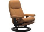 Relaxsessel STRESSLESS "Consul", braun (new caramel batick), B:85cm H:100cm T:77cm, Leder BATICK: BATICK ist ein leicht korrigiertes, durchgefärbtes und genarbtes Möbelleder, bei dem die meisten Unebenheiten und Spuren in der Regel entfernt wurden.;Leder PALOMA: PALOMA ist ein durchgefärbtes Semianilin-Möbelleder mit natürlicher Narbung.;ROHLEDER Stoff Q2 FARON: Ein fester zuverlässiger Bouclé mit