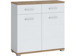 Schuhkommode LIVING CHARM "Hola", weiß, B:90cm H:88cm T:33,2cm, Holzwerkstoff, MDF, Sideboards, Schuhkommode, Breite ca. 90 cm