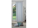 Vorhang WIRTH "Newbury" Gr. 2, blau (hellblau), B:130cm H:145cm, Jacquard, Baumwolle, Polyester, Gardinen, Vorhang