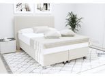 Boxspringbett "Sven", weiß (wollweiß), L:210cm, 80% Baumwolle/ 20% Polyester;Polsterwatte: 100% Polyester, WESTFALIA SCHLAFKOMFORT, Komplettbetten, Boxspringbett, inkl. Zierkissen, wahlweise mit und ohne Kaltschaum-Topper