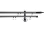 Gardinenstange INDEKO "Menorca" Gr. 4, silber (edelstahlfarben, silberfarben), L:240cm Ø:16mm, Aluminium, Gardinenstangen, Gardinenstange, Innenlauf Komplett-Set inkl. Gleitern und Montagematerial
