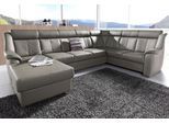 Wohnlandschaft SIT & MORE "Basel U-Form", grau, B:315cm H:98cm T:210cm, Luxus-Microfaser Altara Nubuck (100% Polyester);Kunstleder SOFTLUX;NaturLEDER (echtes Rindsleder), Sofas, Wohnlandschaft, wahlweise mit Relaxfunktion