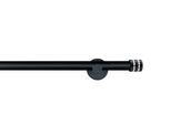 Gardinenstange GARESA "BLACK", schwarz, L:420cm Ø:20mm, Eisen, Gardinenstangen, Gardinenstange, Vorhanggarnitur, verlängerbar, Endkappe mit Glitzersteine