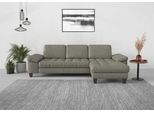 Ecksofa SIT & MORE "Westham L-Form", grau, B:275cm H:88cm T:172cm, 100% Polyester, Sofas, Ecksofa, Recamiere, mit oder ohne Bettfunktion, Bettkasten, Füße wengefarben