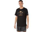 Laufshirt ASICS "FUJITRAIL LOGO SS TOP", Herren, Gr. M, schwarz (performance schwarz), Obermaterial: 100% Polyester, Shirts Laufshirt