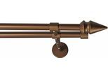 Gardinenstange GARESA "SPYRNA", braun (bronzefarben), L:340cm Ø:16mm, Holzwerkstoff, Metall, Gardinenstangen, Gardinenstange, Vorhanggarnitur, verlängerbar, Spitze, ohne Ringe