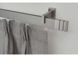 Gardinenstange GARESA "FLAT", silber (vernickelt), L:360cm, Aluminium, Gardinenstangen, Gardinenstange, Rechteckprofil, Wandmontage, perfekter Lauf, modern, verlängerbar