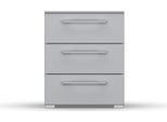 Nachtkommode RAUCH "Nachttisch Nachtkonsole Nachtschrank SKAT PURE", grau (seidengrau), B:40cm H:61cm T:42cm, Holzwerkstoff, Sideboards, Nachtkommode, mit 3 Schubladen in puristischem Design MADE IN GERMANY