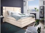 Boxspringbett COLLECTION AB "Copenhagen", beige (creme), B:231cm L:215cm, Holzwerkstoff, Spanplatte, Komplettbetten, Boxspringbett, inklusive Bettkasten, Topper, wahlweise mit LED-Beleuchtung