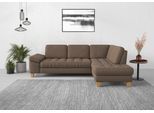 Ecksofa SIT & MORE "Westham L-Form", braun (chocco), B:261cm H:88cm T:179cm, 100% Polyester, Sofas, Ecksofa, mit Ottomane, mit oder ohne Bettfunktion, Bettkasten, Verstellung