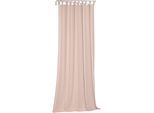 Vorhang WIRTH "Sunday", rosa, B:142cm H:335cm, Jacquard, Baumwolle, Polyester, Gardinen, Vorhang, nach Maß