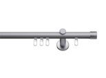 Gardinenstange INDEKO "Andrax" Gr. 4, silber (edelstahlfarben, silberfarben), L:240cm Ø:16mm, Aluminium, Gardinenstangen, Gardinenstange, Innenlauf Komplett-Set inkl. Gleitern und Montagematerial