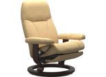 Relaxsessel STRESSLESS "Consul", gelb (gelb batick), B:85cm H:100cm T:77cm, Leder BATICK: BATICK ist ein leicht korrigiertes, durchgefärbtes und genarbtes Möbelleder, bei dem die meisten Unebenheiten und Spuren in der Regel entfernt wurden.;Leder PALOMA: PALOMA ist ein durchgefärbtes Semianilin-Möbelleder mit natürlicher Narbung.;ROHLEDER Stoff Q2 FARON: Ein fester zuverlässiger Bouclé mit einem s